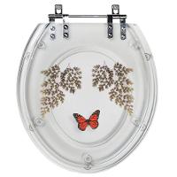 Tampa De Vaso Acrílico Transparente Com Borboleta Vermelha - 1