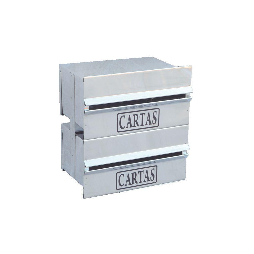 Caixa Correio Condomínio Detrás Para Muro Inox 2 Módulos - 1