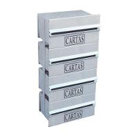 Caixa Correio Condomínio Detrás Para Muro Inox 4 Módulos - 1
