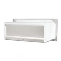 Caixa De Correio Carta E Revista Frente Em Inox Escovado Com Tarja Marrom - 2