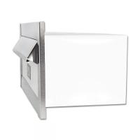 Caixa De Correio Carta E Revista Frente Em Inox Polido Brilhante Espelhado Com Tarja Branca - 3