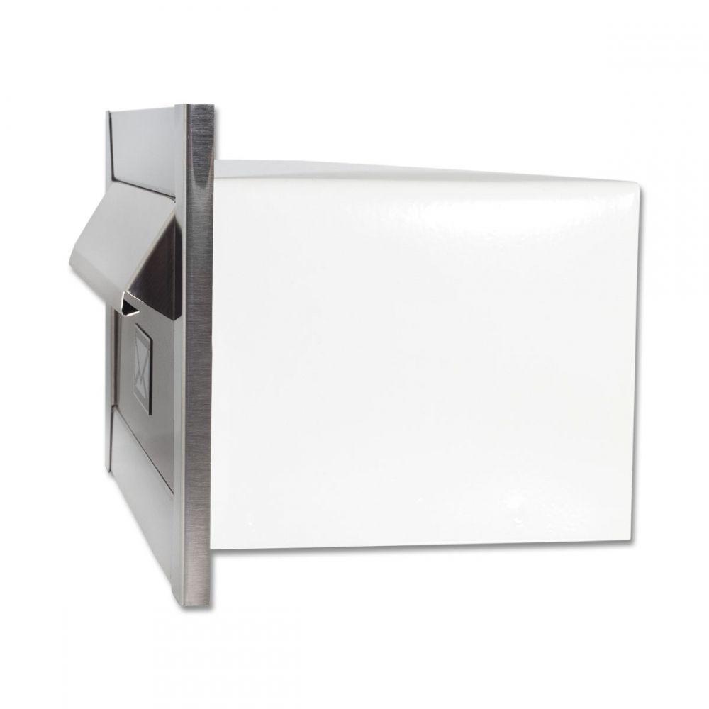Caixa De Correio Carta Frente Em Inox Escovada Com Tarja Marrom 14 Profundidade - 3