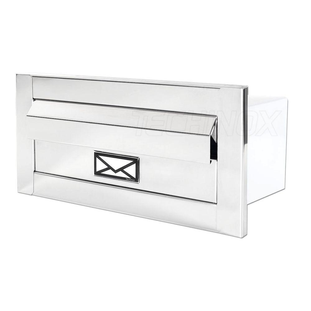 Caixa De Correio Carta Frente Em Inox Polido Brilhante Espelhado Brow - 1