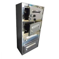 Caixa Correio Condomínio Frontal Chapa Inox E Chave 4 Módulo - 1