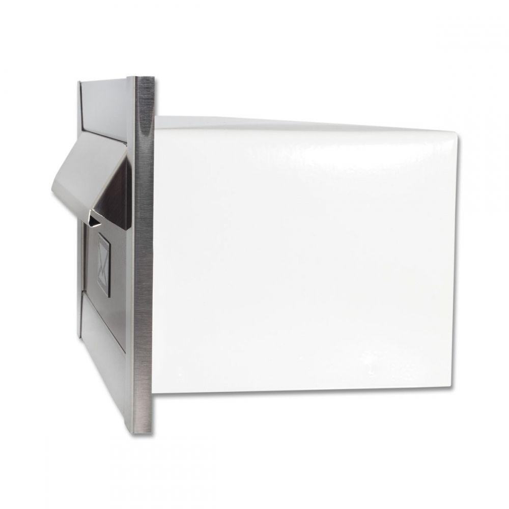 Caixa De Correio Carta Frente Em Inox Escovada Com Tarja Preta 14 Cm Profundidade - 3
