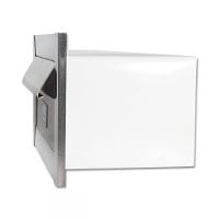 Caixa De Correio Carta Frente Em Inox Escovada Com Tarja Preta 14 Cm Profundidade - 3