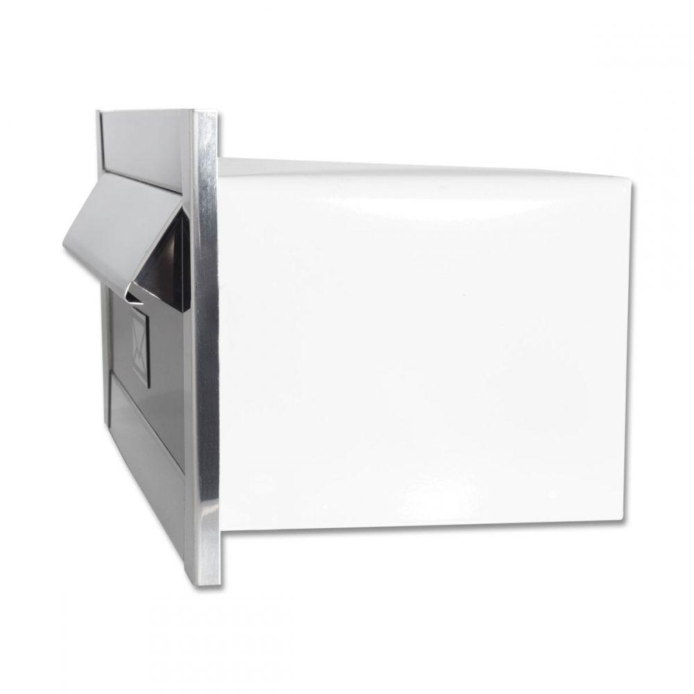 Caixa De Correio Carta E Revista Frente Em Inox Escovado Com Tarja Preta - 3
