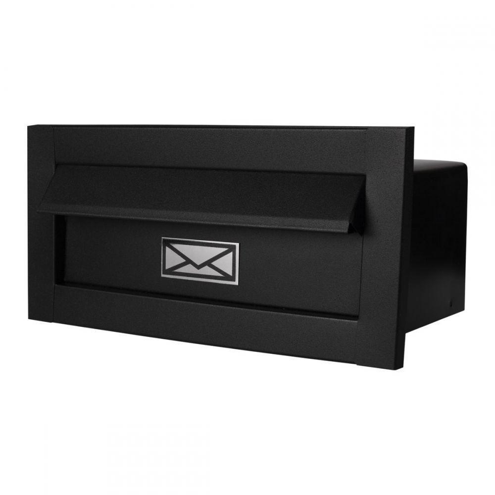 Caixa Correio Carta Luxo Hat Chapeu Preta Fosca 30 Cm Profundidade - 1