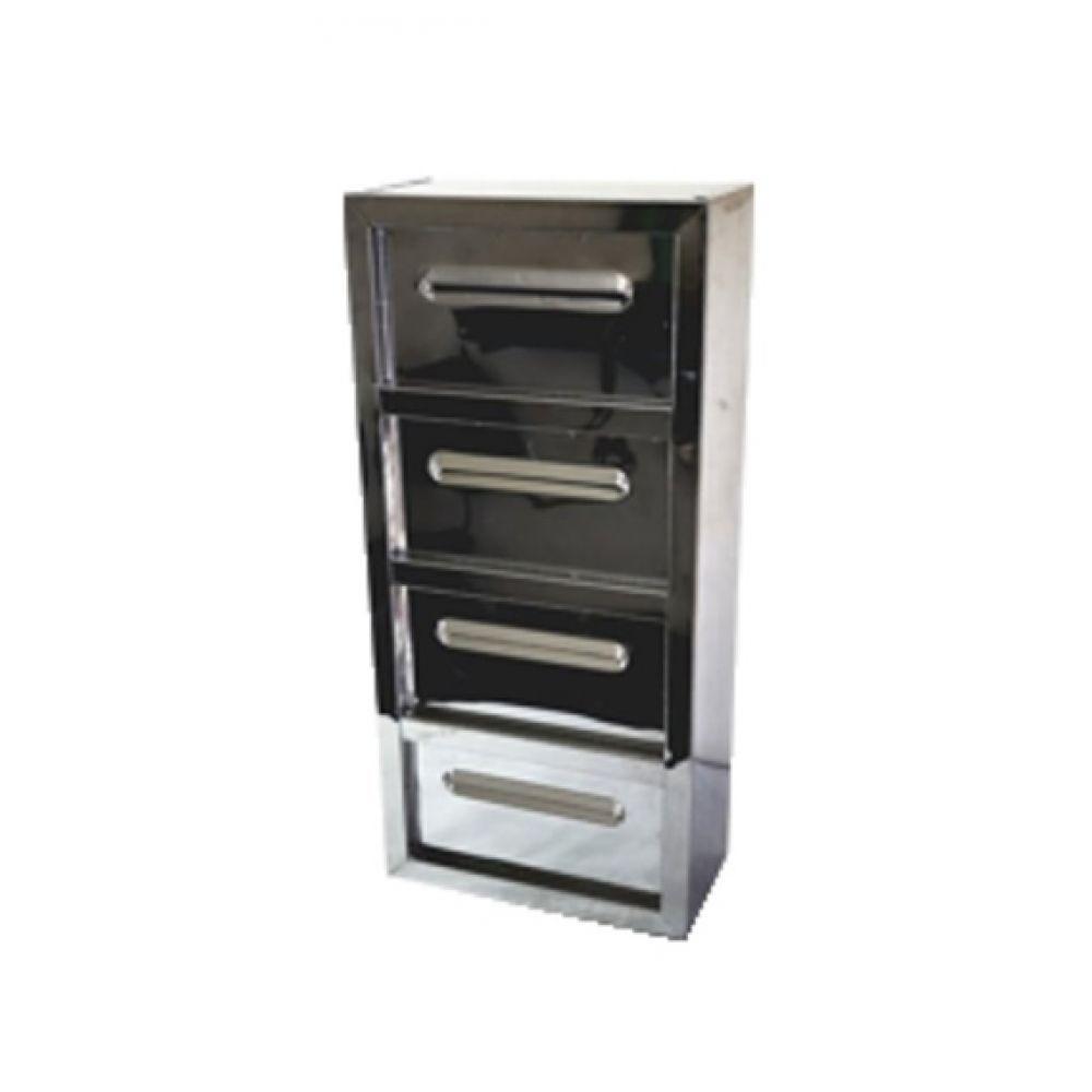 Caixa Correio Condomínio Detrás Chapa Inox E Chave 4 Módulo - 1