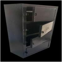 Caixa Correio Detrás Chapa Aço Preta E Cadeado 4 Módulos - 1