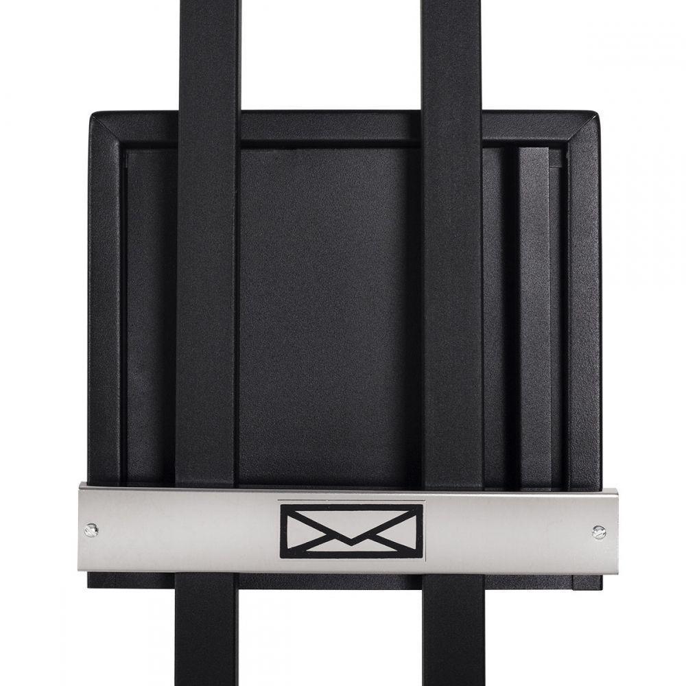 Caixa De Correio Grade Vertical Preto Fosco Tarja Inox Top Moderna - 1