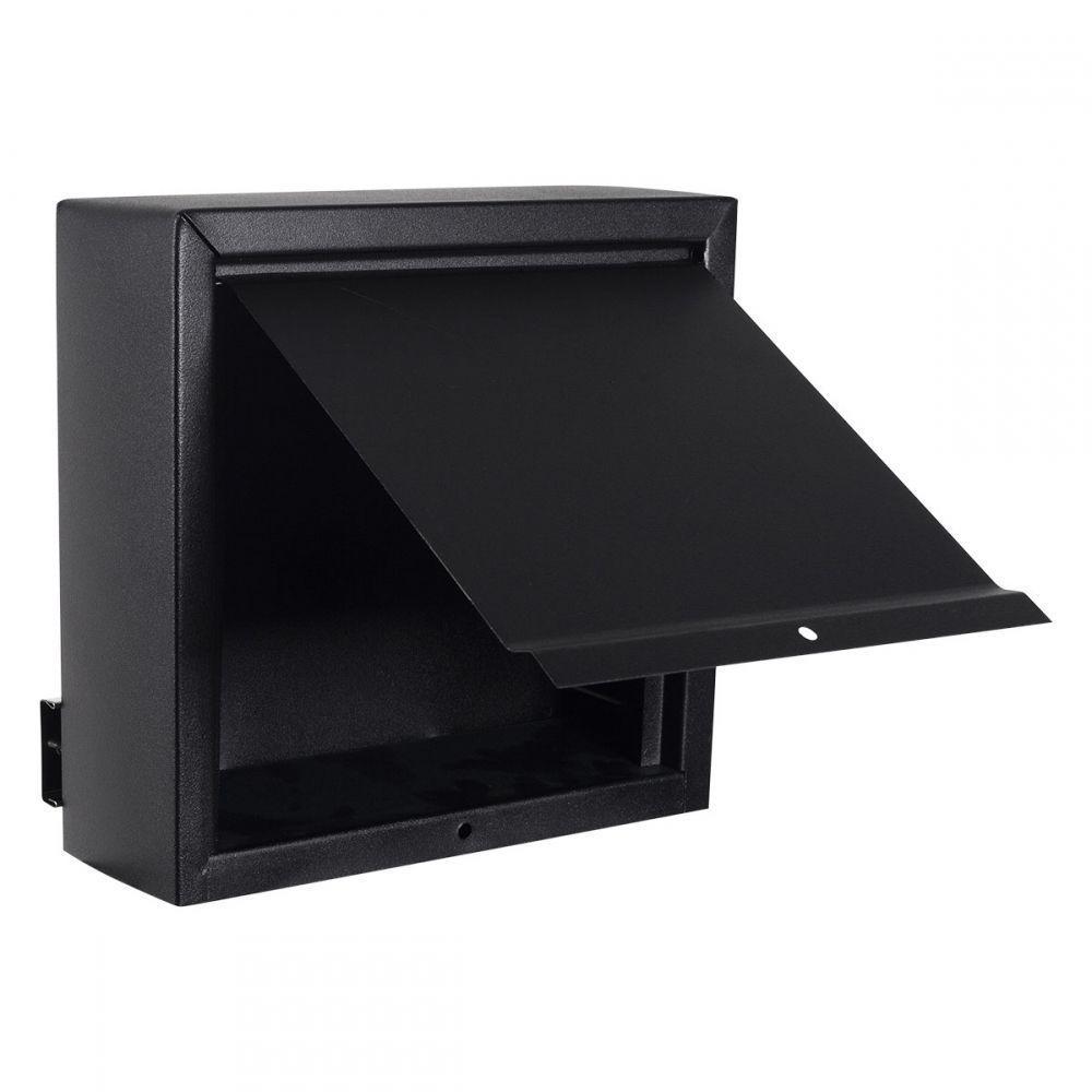 Caixa De Correio Grade Vertical Preto Fosco Tarja Inox Top Moderna - 3