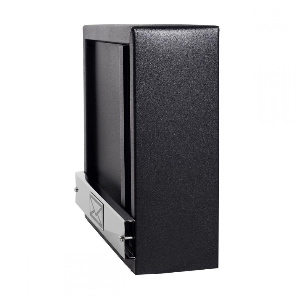 Caixa De Correio Grade Vertical Preto Fosco Tarja Inox Top Moderna - 5