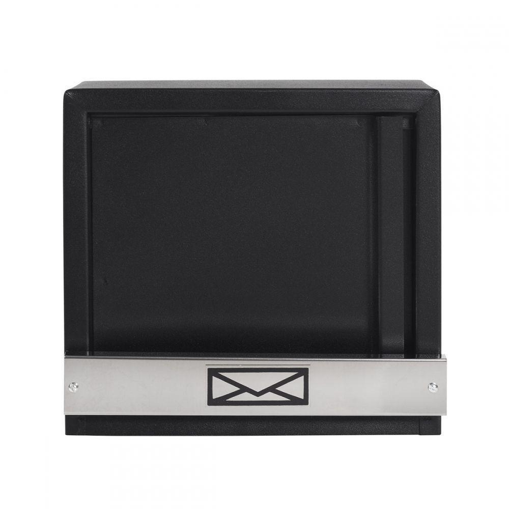 Caixa De Correio Grade Vertical Preto Fosco Tarja Inox Top Moderna - 6