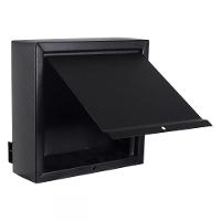 Caixa De Correio Grade Vertical Preto Fosco Tarja Inox Top Moderna - 3