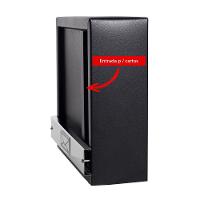 Caixa De Correio Grade Vertical Preto Fosco Tarja Inox Top Moderna - 7