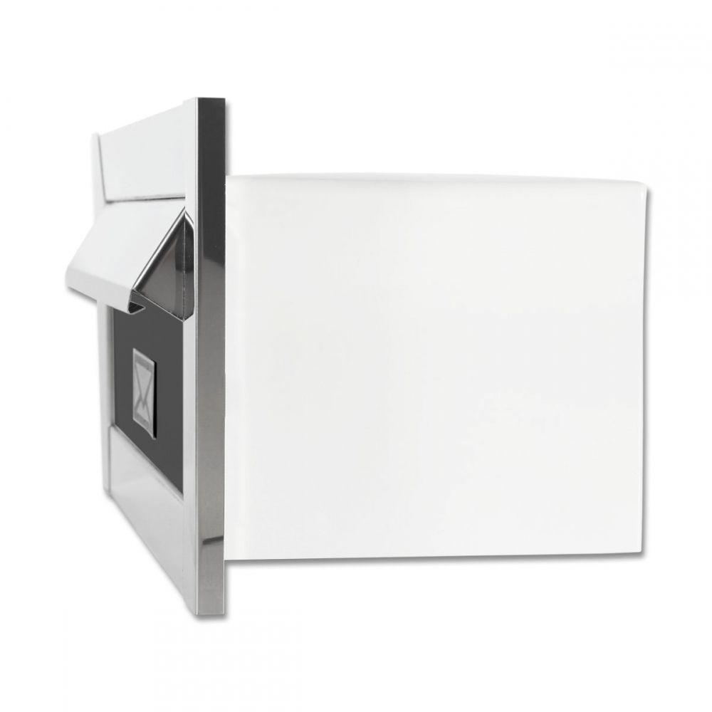 Caixa De Correio Carta F Inox Polido Brilhante Espelhado C Tarja Marrom 20 Cm Profundidade - 3