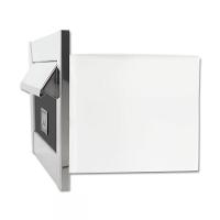 Caixa De Correio Carta F Inox Polido Brilhante Espelhado C Tarja Marrom 20 Cm Profundidade - 3