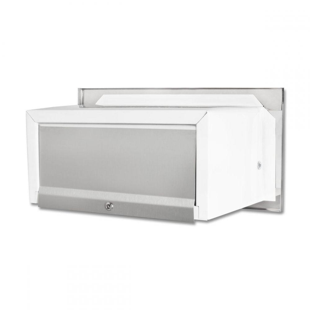 Caixa De Correio Carta F Inox Polido Brilhante Espelhado C Tarja Preta 23 Cm Profundidade - 2