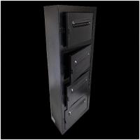 Caixa Correio Frontal Chapa Aço Preta E Cadeado 4 Módulos - 1