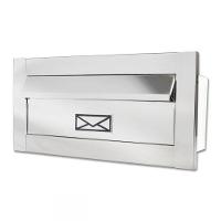 Caixa De Correio Carta Frente Em Inox Polido Brilhante Espelhado 25 Profundidade - 1