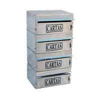Caixa Correio Condomínio Frontal Para Muro Inox 4 Módulos - 1