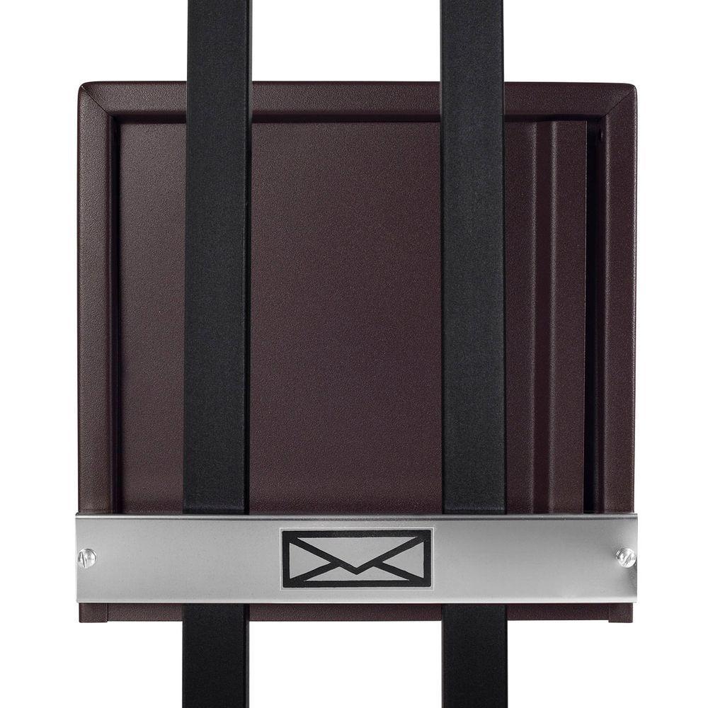Caixa De Correio Grade Vertical Marrom Aço Inox Moderna - 1