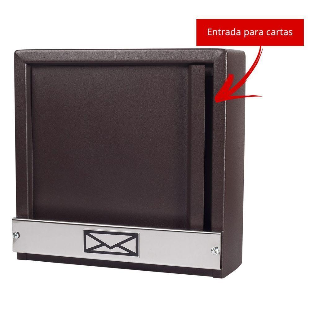 Caixa De Correio Grade Vertical Marrom Aço Inox Moderna - 7