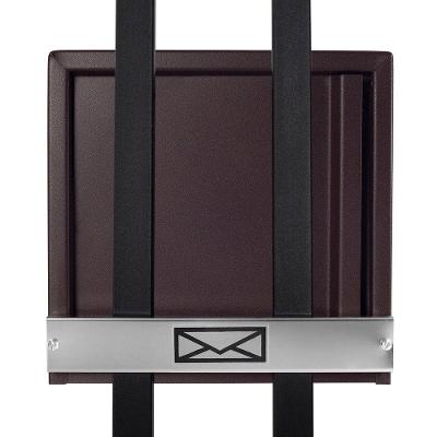 Caixa De Correio Grade Vertical Marrom Aço Inox Moderna