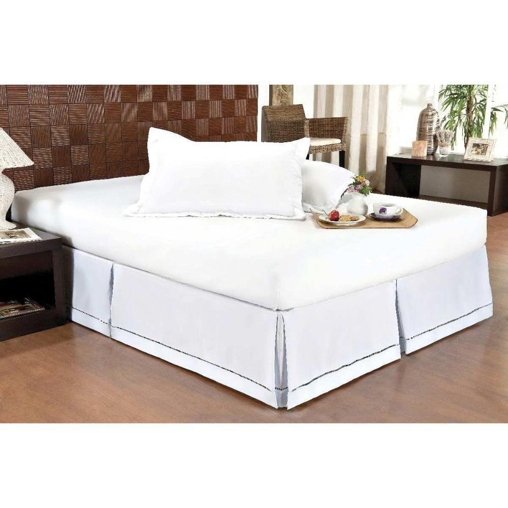 Saia Cama Box Casal Babado Ponto Palito Branco (140x190) - Ortobom - 2