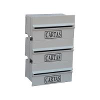 Caixa Correio Condomínio Detrás Para Muro Cinza 3 Módulos - 1