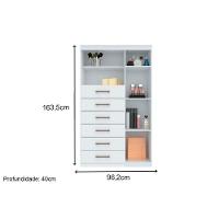 Cômoda Juvenil Marabá 1.6 c/ 1 Porta 2 Nichos e 6 Gavetas c/ Espelho e Pés Atacama - Santos Andirá - 5