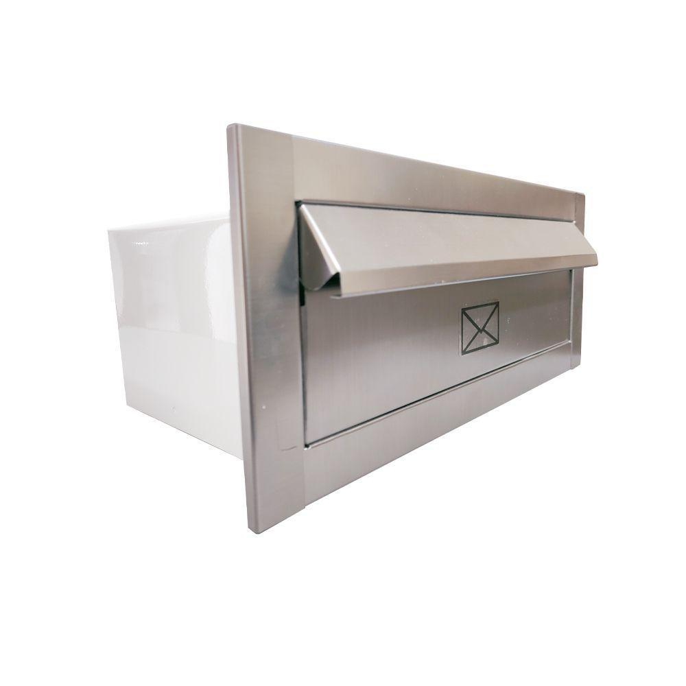 Caixa De Correio Grande 15x35 Frente Em Inox - Cor: Branco - 1