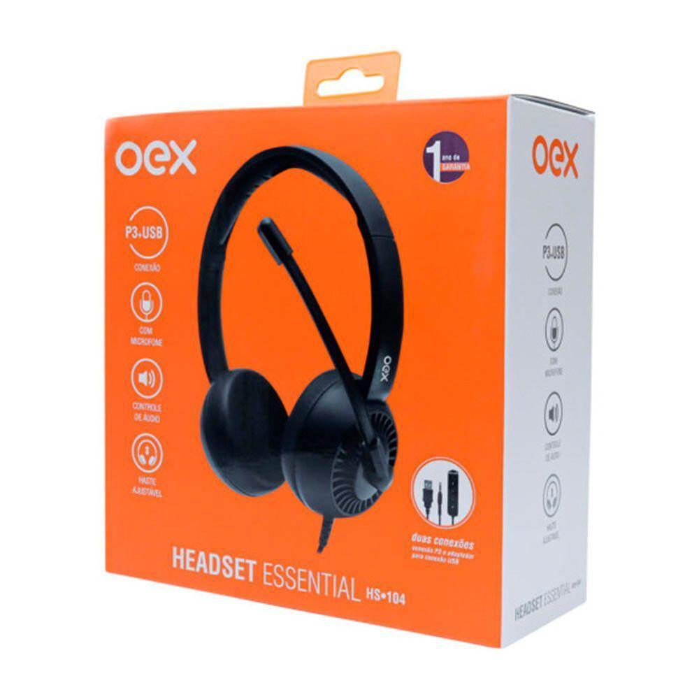 Headset Com Microfone Oex Hs104 Usb + P3 Preto - 7