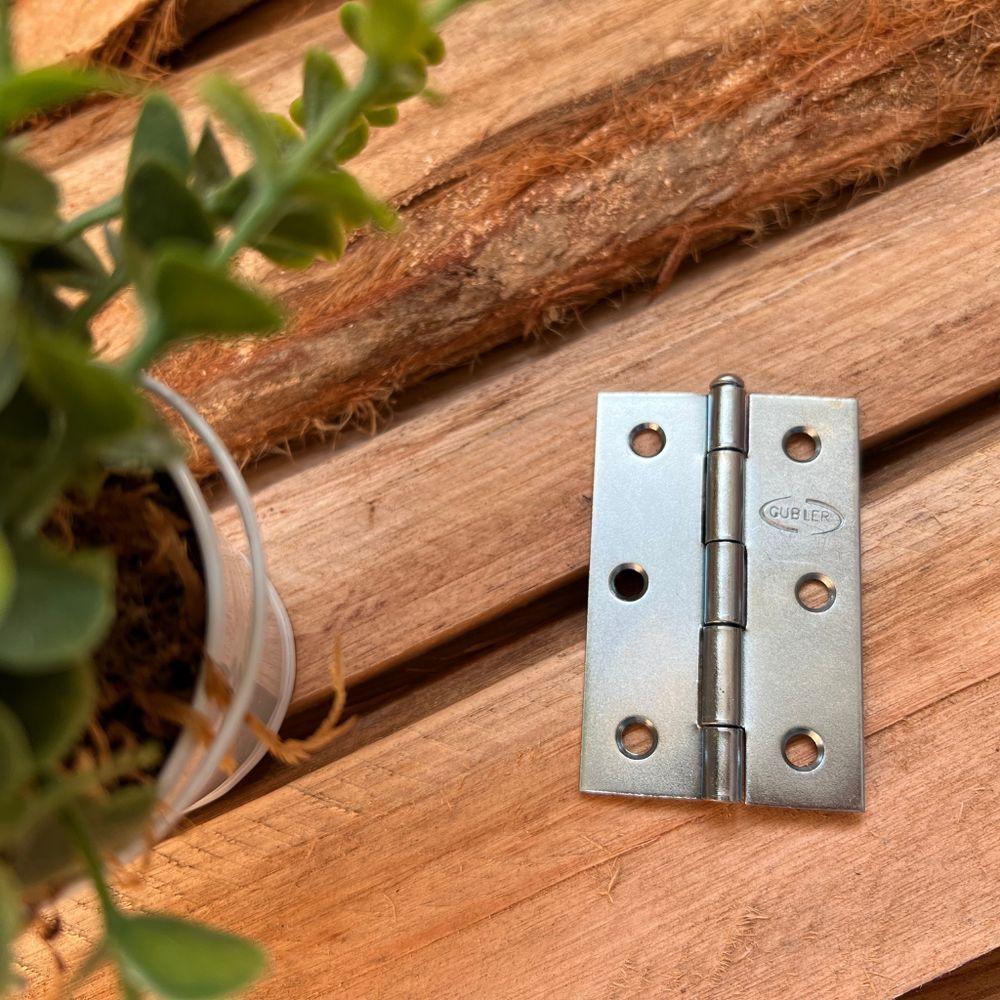 Dobradiça Americana Ferro Zincado - Gubler 64x41mm - 2