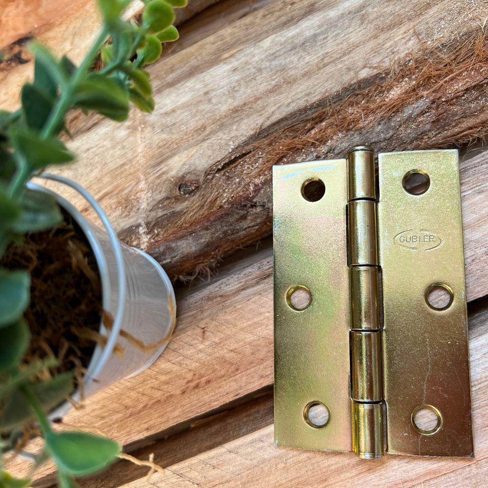 Dobradiça Americana 89x57mm Ferro Bicromatizado - Gubler - 2