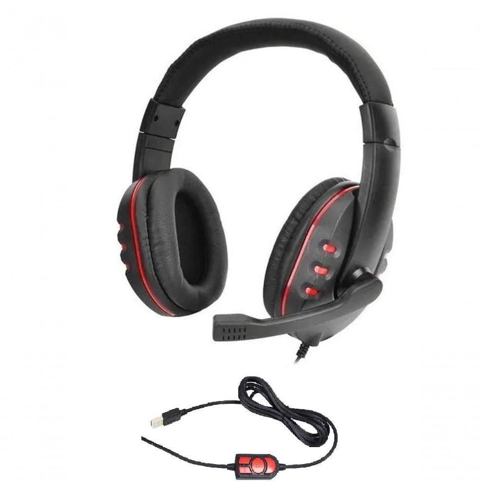Fone De Ouvido Headset Gamer Usb P/Pc Ps4 Ps3 Notebook Preto - 4
