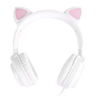 Fone Headset Kitty Ear - Orelha De Gato Branco Com Microfone Cabo 1.2M Plug P2 Estereo P3 - Ke110B - 6