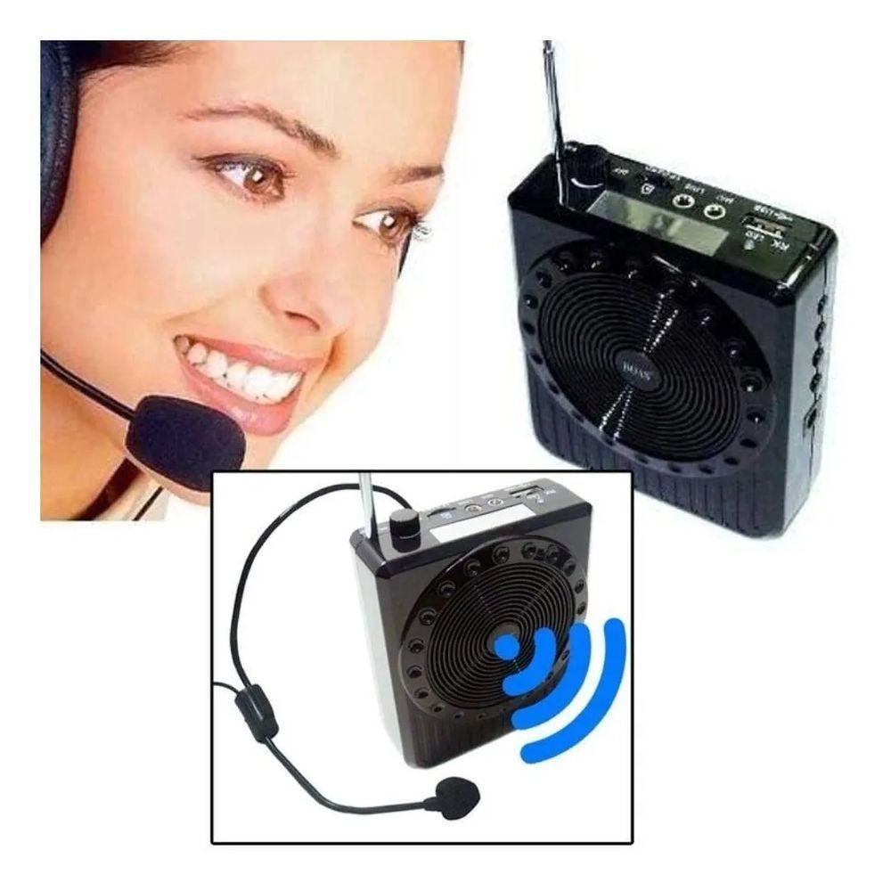 Megafone Portatil Amplificador Kit Professor Com Radio Fm, Microfone E Usb E Sd Recarregavel - 2