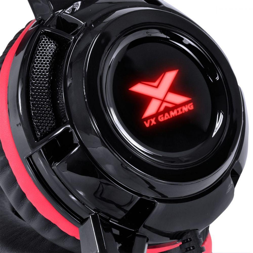 Fone Headset Vx Gaming Taranis V2 P2 Com Microfone - Preto E Vermelho - 1