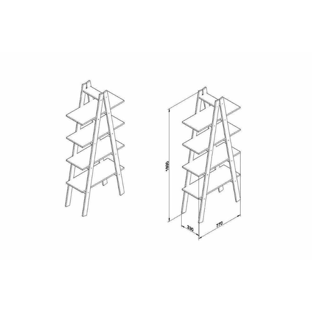 Estante para Sala RT3048 c/ 4 Prateleiras Branco - Movelbento - 2