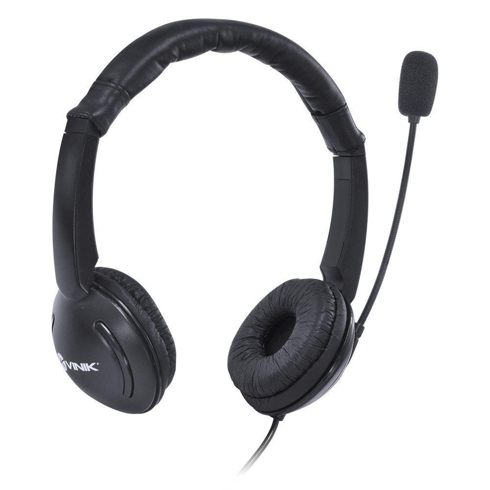 Fone Headset Corp Usb Com Microfone - Preto - Vk390 - 1