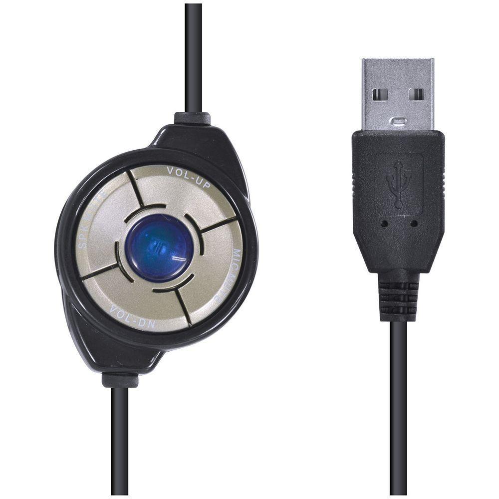 Fone Headset Corp Usb Com Microfone - Preto - Vk390 - 6