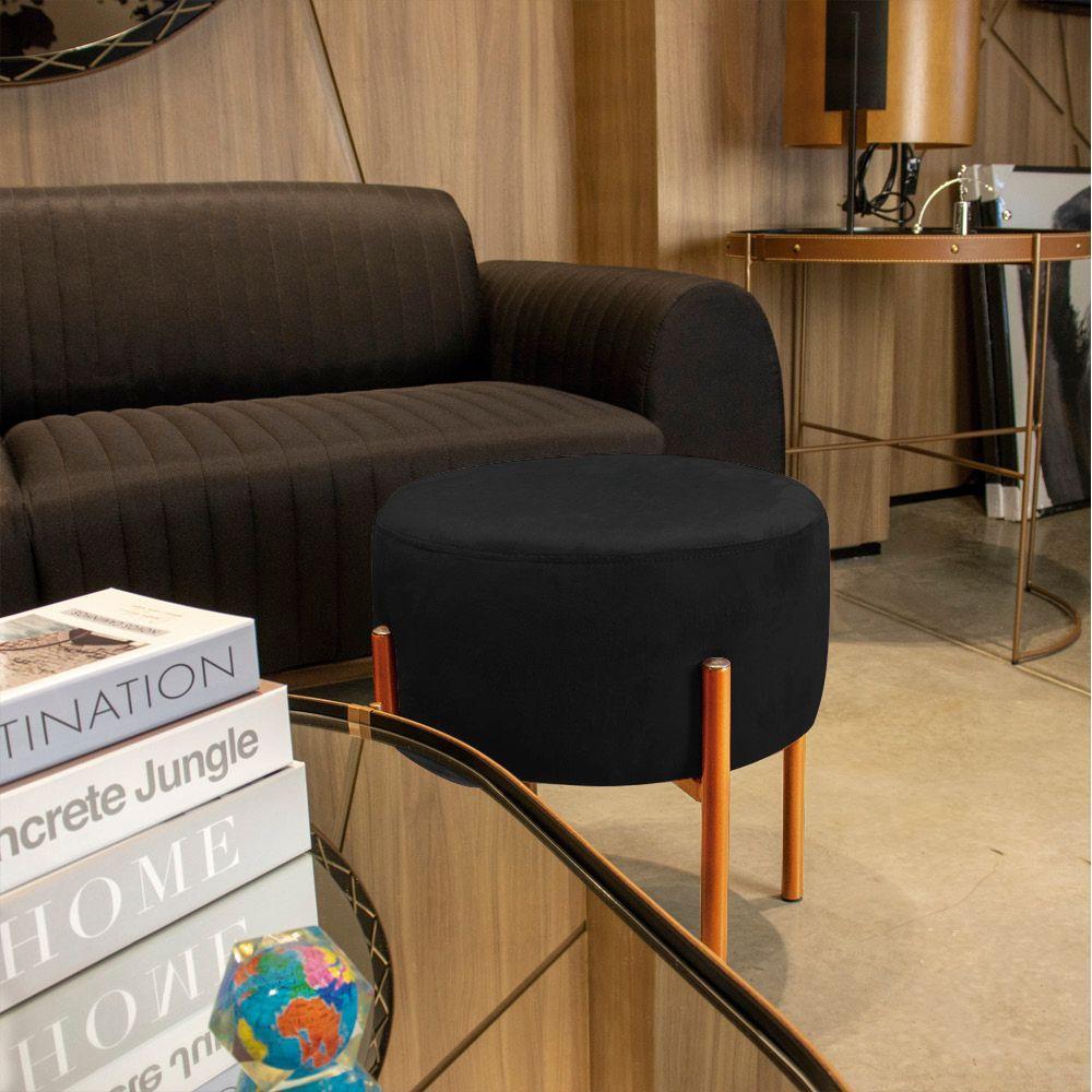 Kit 4 Puffs Iron Suede Cobre Preto - 2