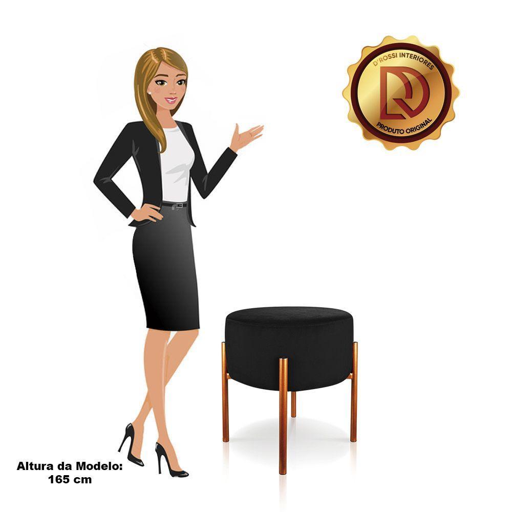 Kit 4 Puffs Iron Suede Cobre Preto - 9