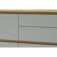 Armário de Cozinha Modulado Balcão Rainha 1 Porta e 4 Gaveta c/ Tampo 120 cm Nature/Verde - Nesher