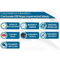 Colchonete Viúva D20 Napa Azul Impermeável Lavável (128x188x4) - Luckspuma - 3