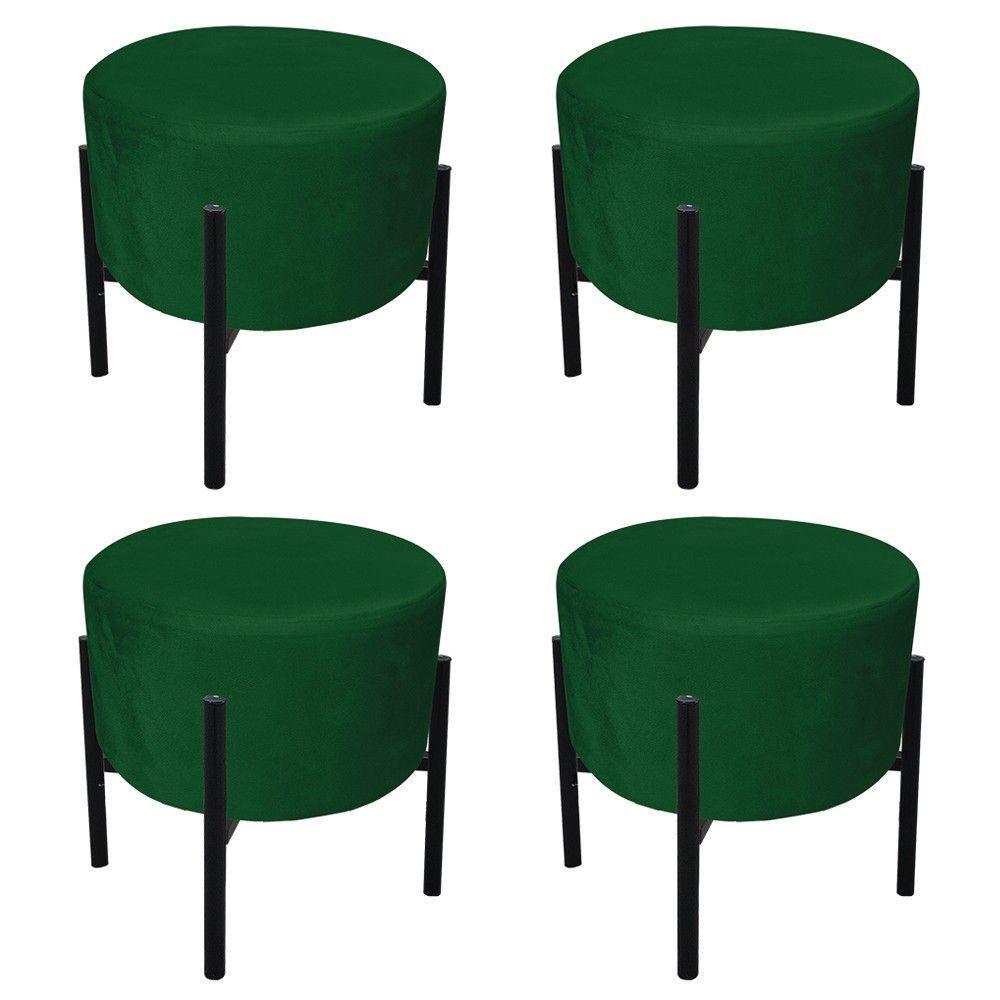 Kit 04 Puffs Iron Suede Verde Base Palito D´rossi - 3