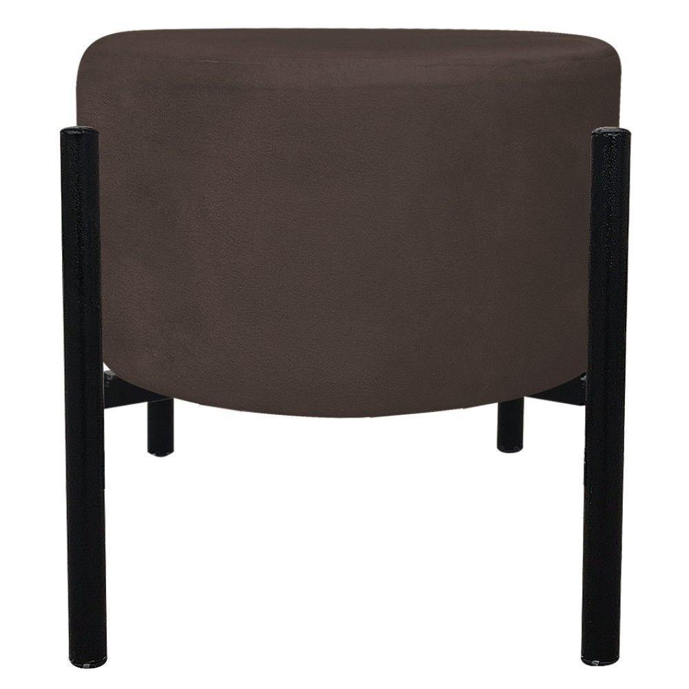 Kit 02 Puffs Iron Suede Base Preto Palito Drossi Marrom - 8