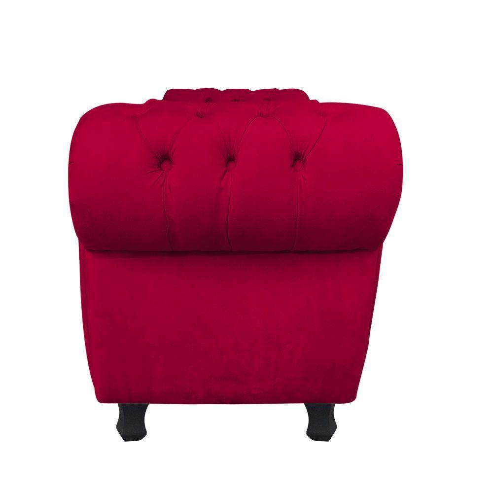Divã Recamier Com Baú Grécia 1,55 Cm Suede Vermelho - 2